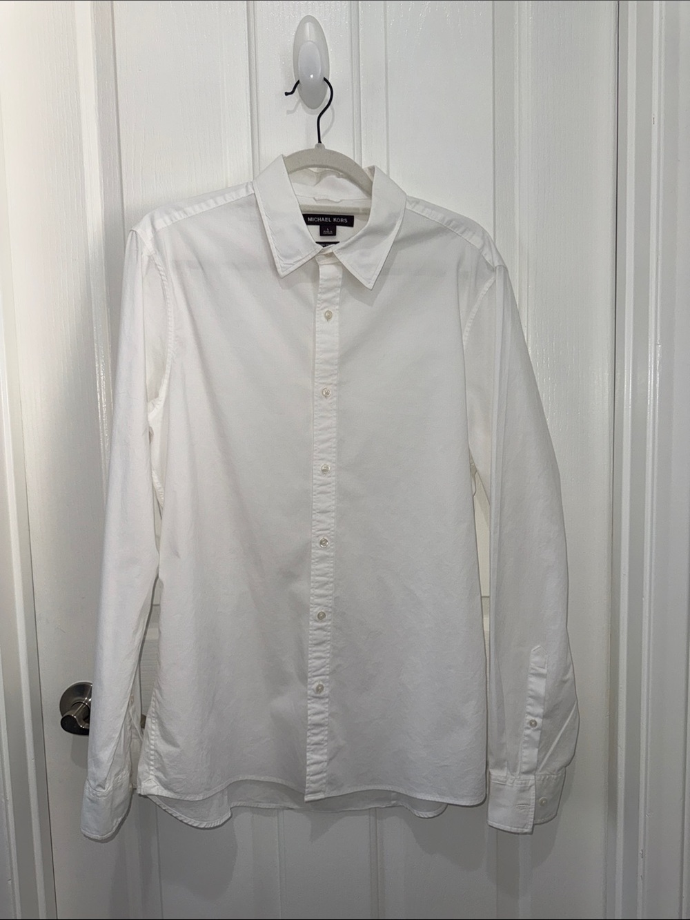 Michael Kors White Long-Sleeve Button-Up Shirt - Men’s Large